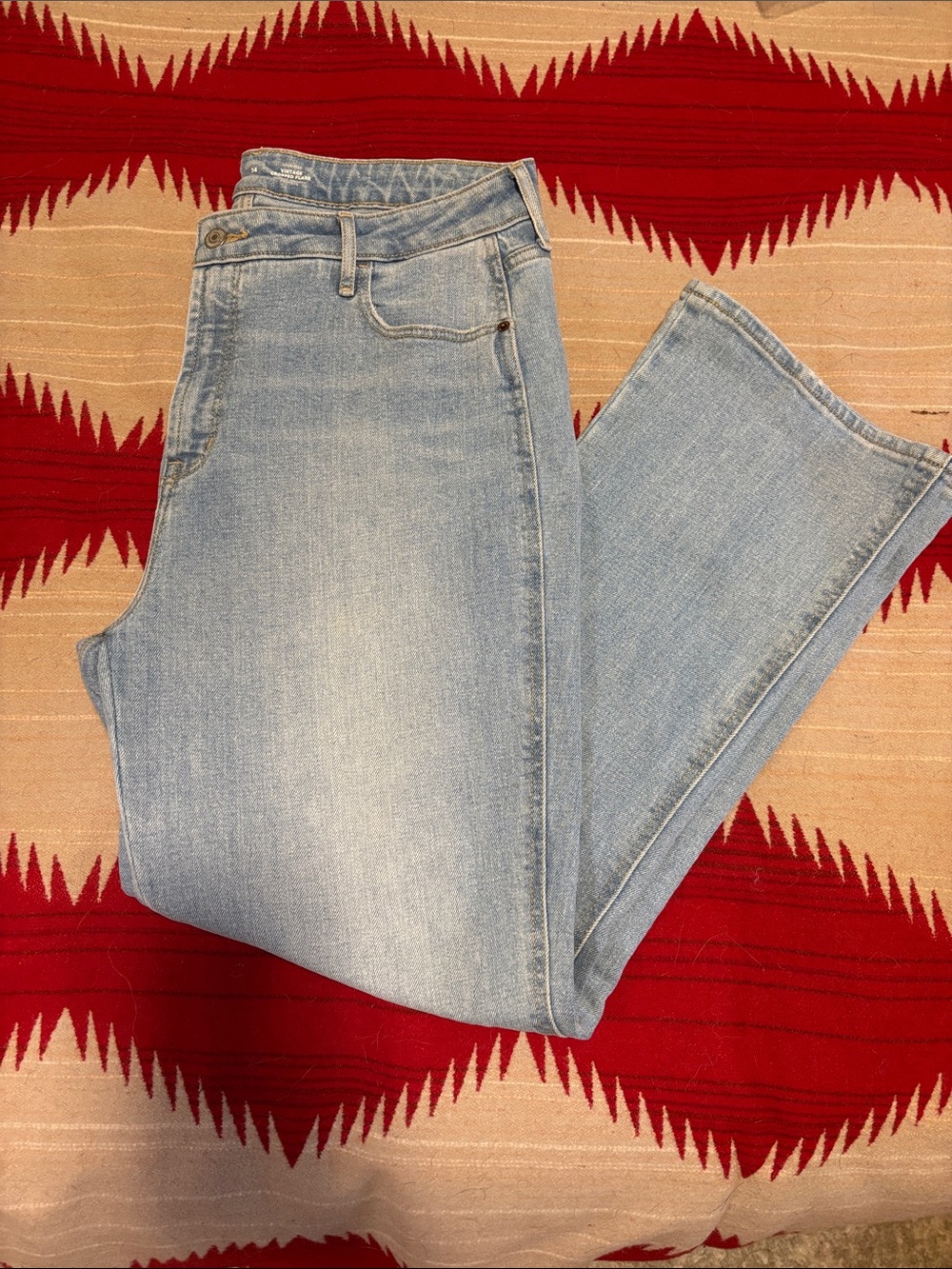 Old Navy Light Blue Vintage Cropped Flare Jeans 14 TALL